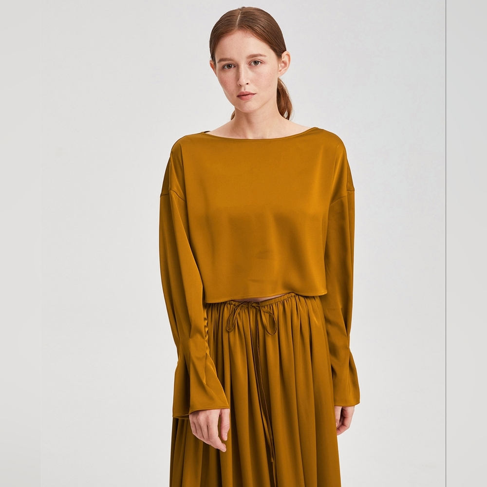 NWT Free-Flowing Long Sleeve Flounce Top (Syrup) NAP Loungewear